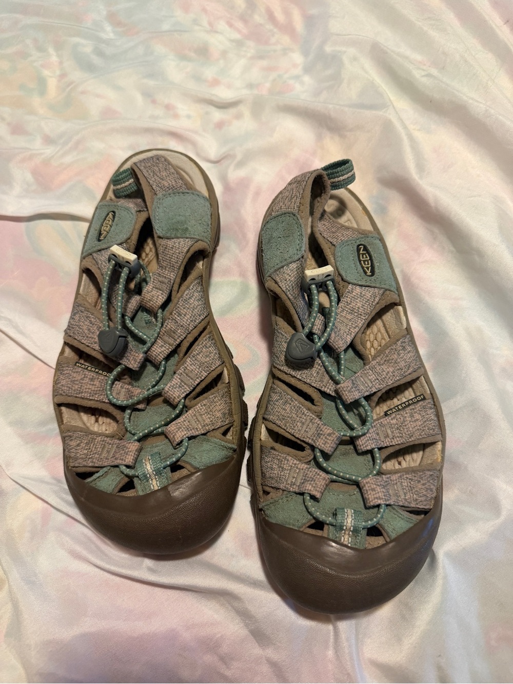 Keen ladies grey and Teal Closed-Toe Outdoor Sandals